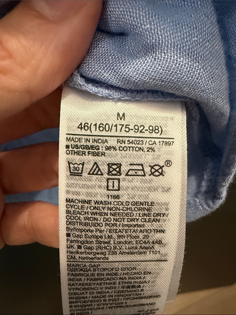 GAP Light Blue Ruffle-Shoulder Casual Dress - Picture 3 of 7